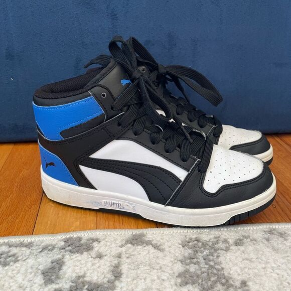 Puma Kids’ Rebound Layup High Top Sneakers Blue, Boys’ Size 3 - Picture 1 of 8